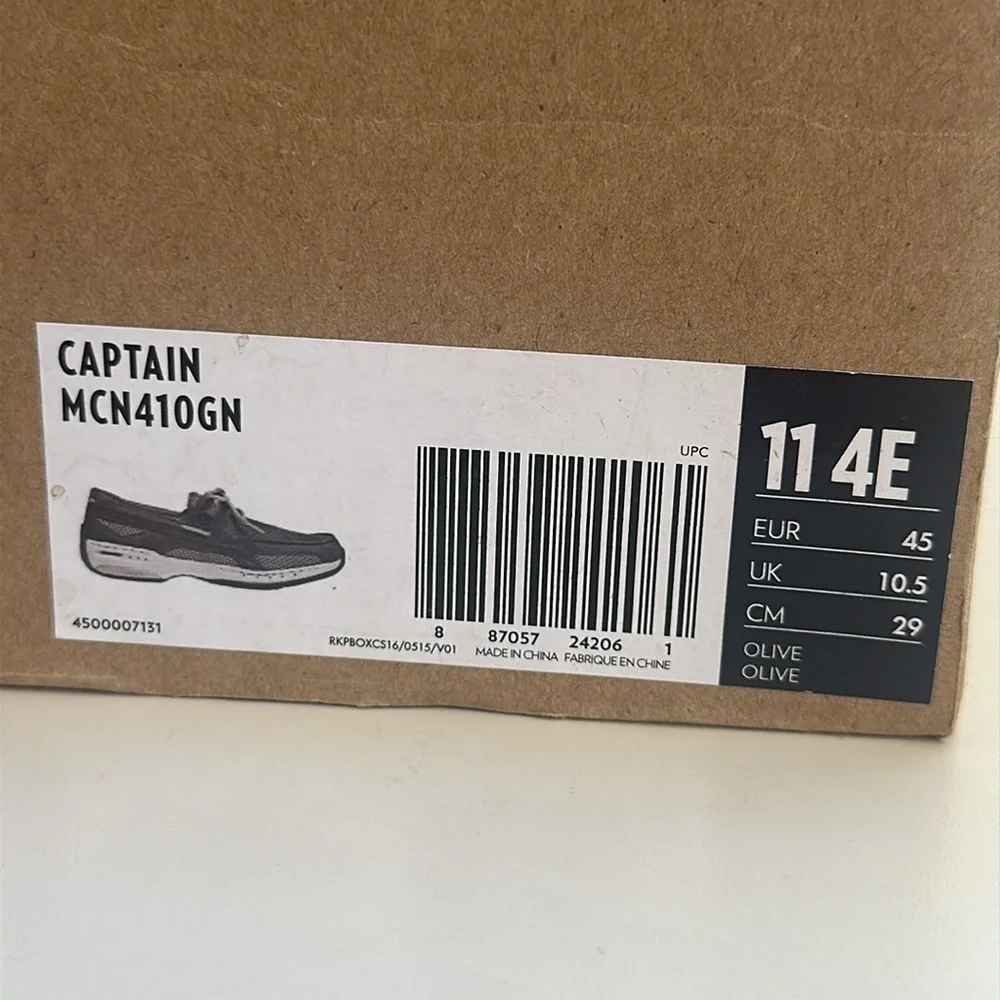 🆕 DUNHAM Mens Captain Slip Resistant Boat Shoes, Olive SIZE 11 4E WIDE WIDTH